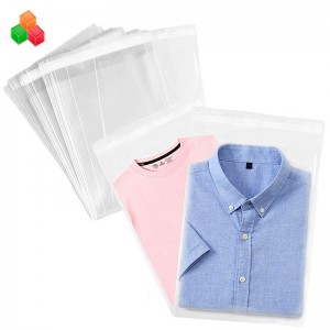 sac en plastique de vêtement d'emballage de vêtement en plastique de cachetage auto-adhésif transparent transparent fort d'emballage pour des vêtements \/ t-shirt \/ casse-croûte